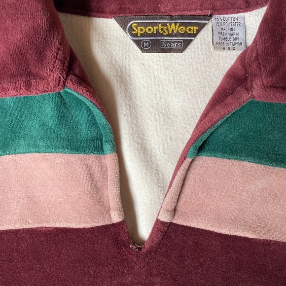 1970's 1980's Vintage Velour Mens Pullover - Picture 2 of 6